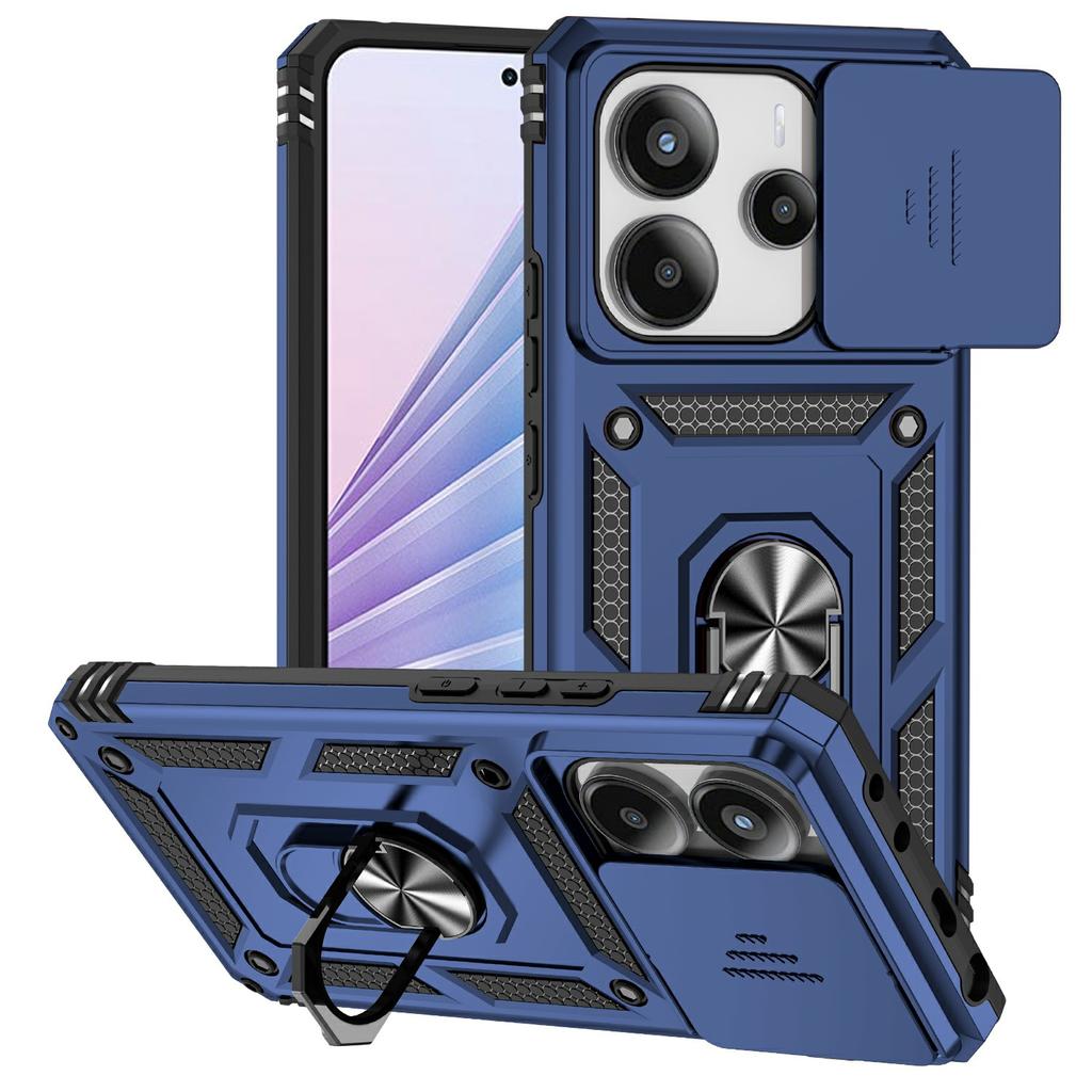 For Xiaomi Redmi Note 14 4G (164.84mm) Case PC+TPU Phone Cover with Lens Protection Kickstand