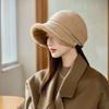 New Cap Women's Autumn and Winter Velvet Thickened Octagonal Hat Bucket Hat