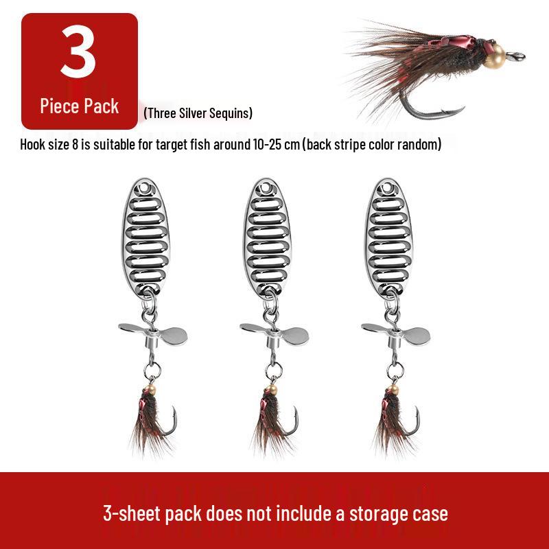 Micro Sequins Casting Iron Fly Fishing Hook Set for Minnows, White Stripes, Crucian Carp, and Freshwater Fish Lures