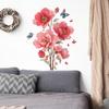 Painted Decoration of Blooming Peonies and Butterflies for Beautifying The Background Wall of The Home Stickers
