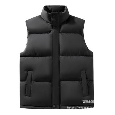 Vestă casual din puf și bumbac pentru bărbați, toamnă și iarnă, tineret, versiune coreeană, croială slim fit, vestă groasă caldă, jachetă vestă din bumbac