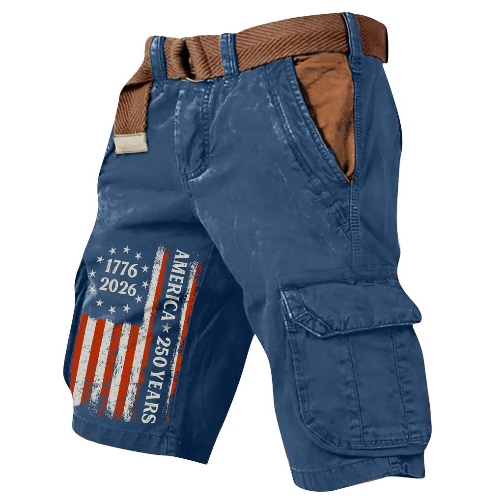 Pantaloncini Cargo Casual Stampati da Uomo per l'Estate con Tasche Multiple