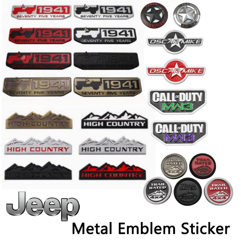 Metal Emblem Sticker Badge Body Trunk Snow Mountain Design Sticker For Jeep Wrangler Rubicon Renegade Compass Grand Cherokee jk