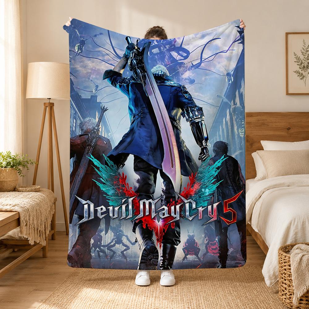 Devil May Cry Spiel Überwurf 240g Flanelldecke, geeignet für Sofas, Betten, Büros, exquisites Geschenk