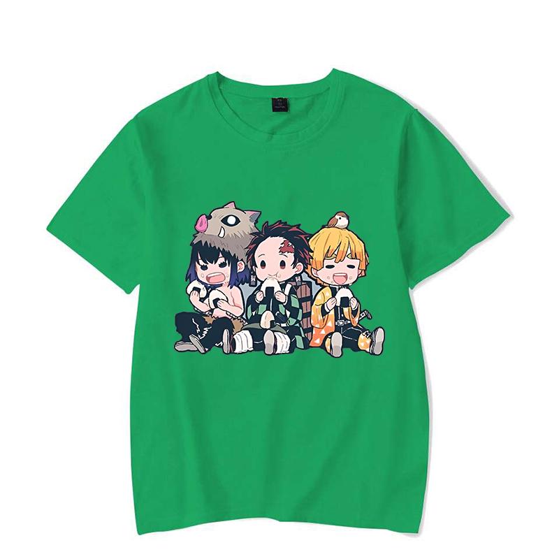 Funny Anime Hashibira Inosuke Kamado Tanjirou Agatsuma Zenitsu Cartoon Print T-shirt Summer Cool T Shirt Women Men Short Sleeve