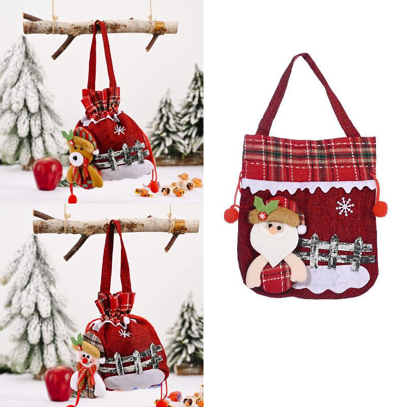 Gift Candy Christmas Bags Fabric Linen Handbag Party Wedding Sacks Decor Xmas