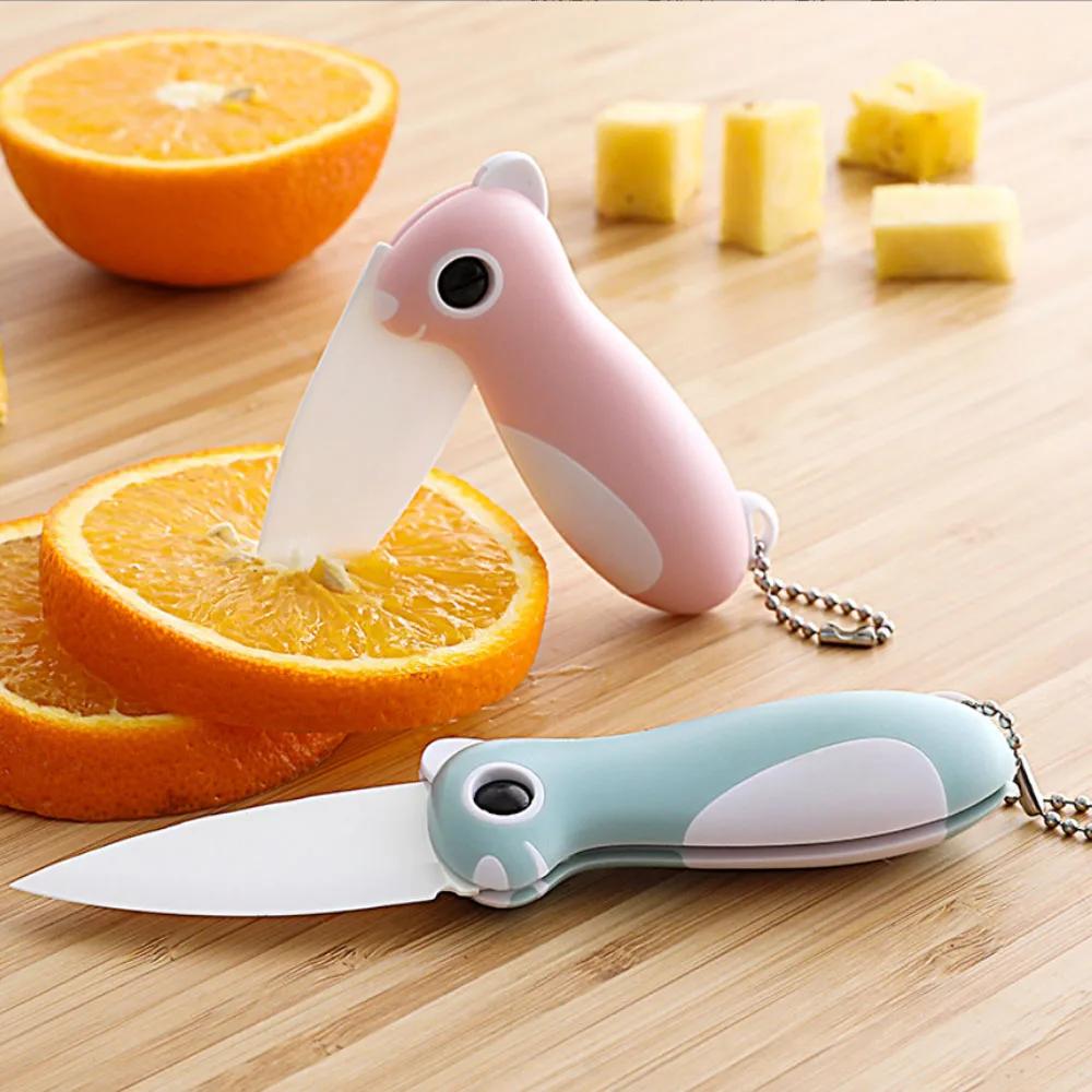 Ceramic Folding Fruit Knife Household Creative and Cute Mini Portable Sharp Knife Fruit Peeler Multi-functional Cartoon Peeler