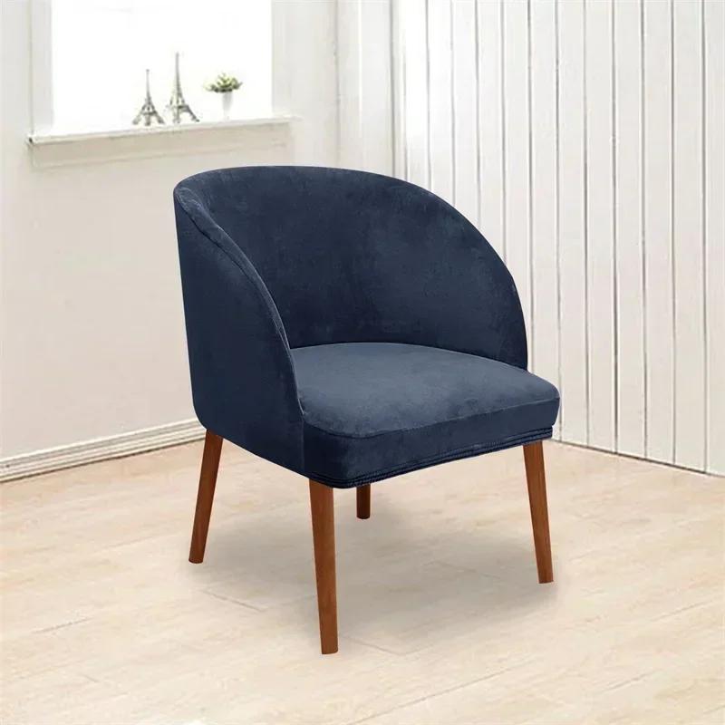 Velvet Armchair Cover Stretch Dining Chair Slipcovers Accent Curved Office Chairs Covers Elastic House De Chaise Seat Case Home