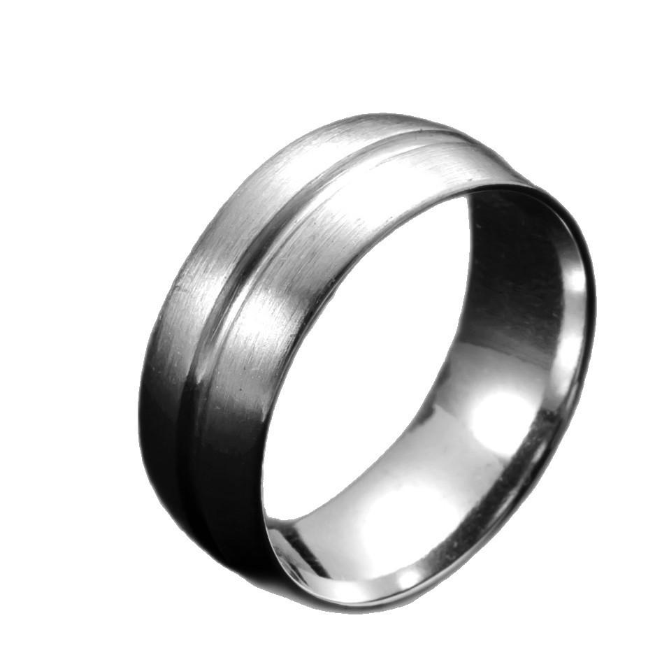 Men's Titanium Steel 8mm Frosted Groove Ring - Minimalist Fashion Jewelry
