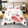 Duvet Cover Set Queen Floral Bedding Elegant Peony Bedding Soft Comforter Cover Set with With 2 Pillowcases 3Pcs Queen Full Size