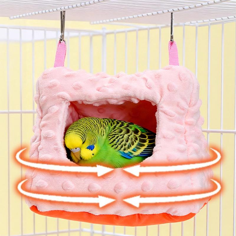Winter Warm Bird Nest for Cage Comfortable Bird Bed Hanging Hammock Shed Hideaway Hut for Macaws African Grey Amazon Parrots