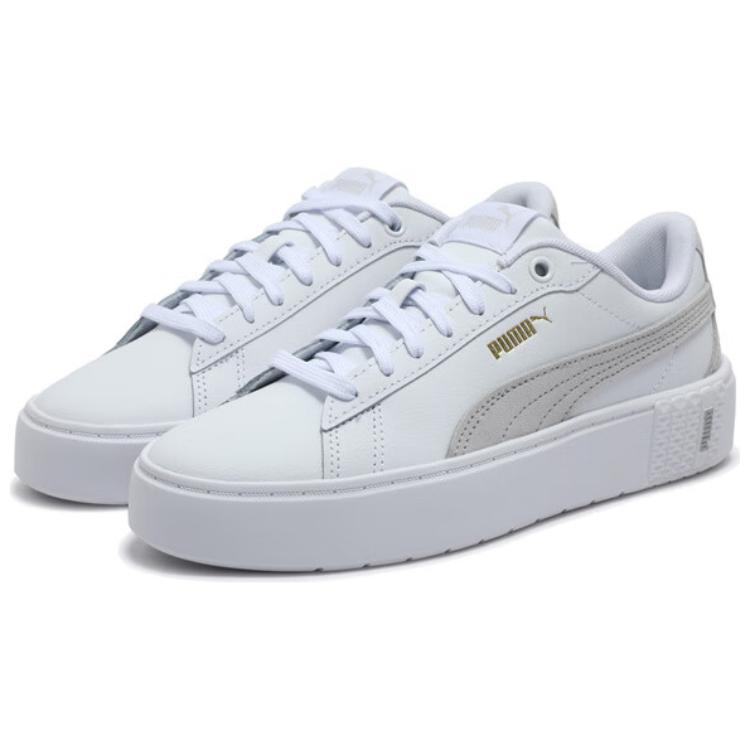 Puma Smash Platform Wygodne Lekkie Trampki Damskie Biało-Szare 392979-01