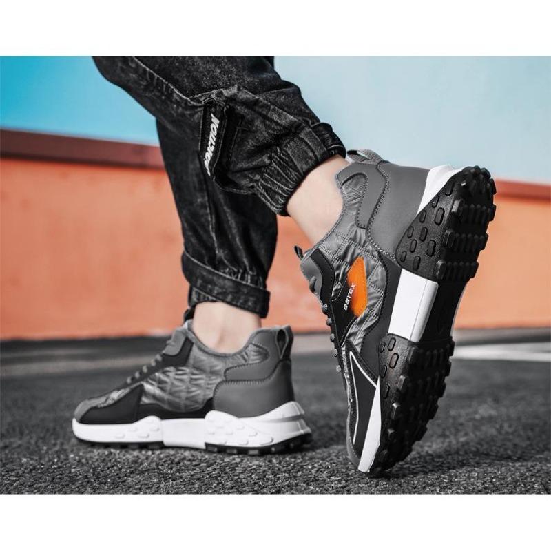 Męskie buty jesienno-zimowe 2025 z pluszowym wnętrzem - Modne, na grubej podeszwie, casualowe sneakersy
