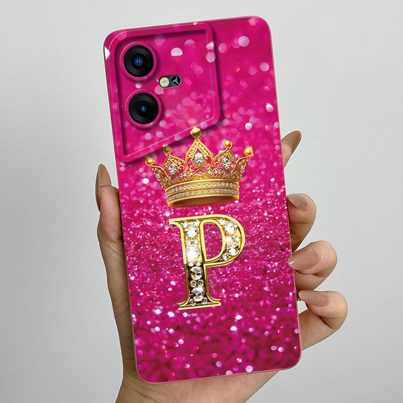 For Tecno Pova Neo 3 Case LH6n Crown Letter Bumper Silicone Soft Phone Cases For Tecno Pova Neo3 Camera Protection Back Cover
