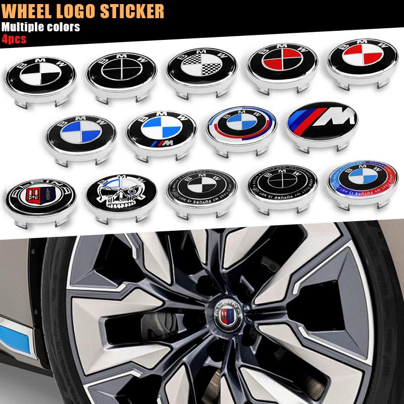 4Pc 56mm 60mm 65mm 68mm Car Wheel Center Hub Cap For BMW E34 E46 E39 E38 E90 E38 E36 F30 F30 F10 E92 Rim Cover Sticker Accessory