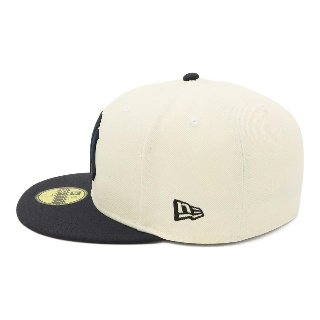 New Era Newera Cap 59FIFTY 70823785 NER35C6581 MLB New York Yankees NY ChromeNavy White SIDE PATCH 2-Tone ONSPOTZ Special Order Men's Women's Hat