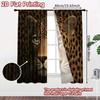 Set Of 2 Flat Printing Curtain Leopards Intense Gaze Digital Printed Polyester Drapes Party Decorations Use Indoor Outdoor