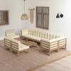 Day and Night - Day and Night Garden Furniture Set 10 Pieces and Cushions Solid Pine Wood