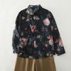 DIMANAF Neue Übergröße Damen Floral bedruckte Tops Shirts T-Shirts Lässige lockere Bluse Herbst Baumwolle Langarm 2025