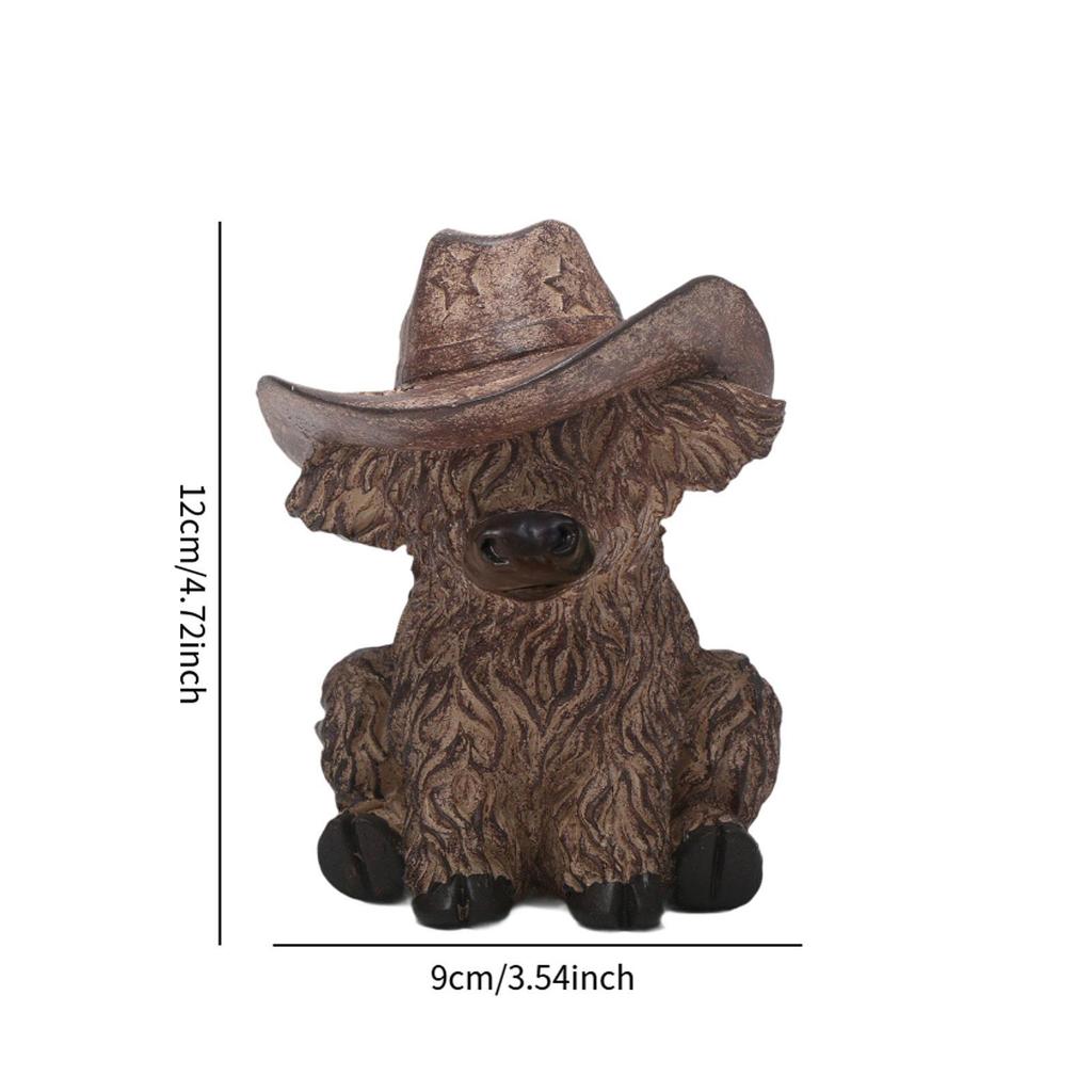 Highland Cow Statue Small Modern for Fireplace Table Centerpiece Entrance