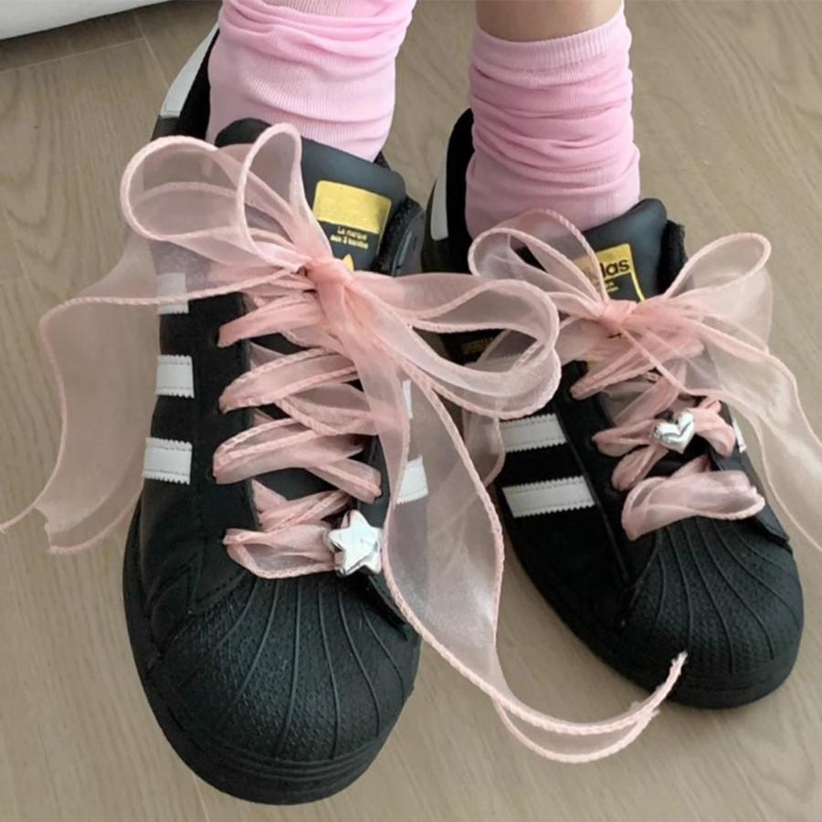 Cordones para Zapatillas Deportivas DE Training Blancos de Cuero, Cordones para Zapatos Casuales de Ocio, Cordones de Hilo de Cola de Pez de 4 cm de Ancho, Lazo de Chifón