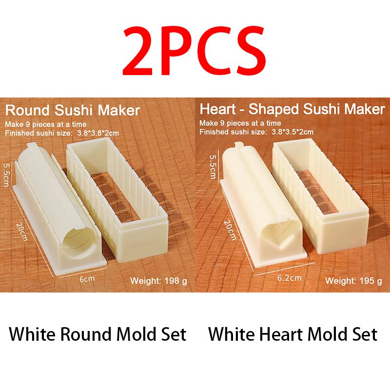 Make Sushi Machine Cutter Sushi Maker Kimbap Sushi Rolls Mold Round Square Heart-shaped Onigiri Molds Rice Balls