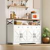 Buffet Sideboard 140cm with Storage Space, Coffee Bar with 3 Drawers, Country Style Console with Doors, Cupboards with Shelves, Suitable for Kitchen,