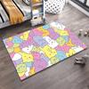 Adorable Multicolored Cartoon Cats Pattern Carpet - Pastel Animal Design Home Decor Suitable for Use As an Anti-slip for Room and Bedroom Sofas