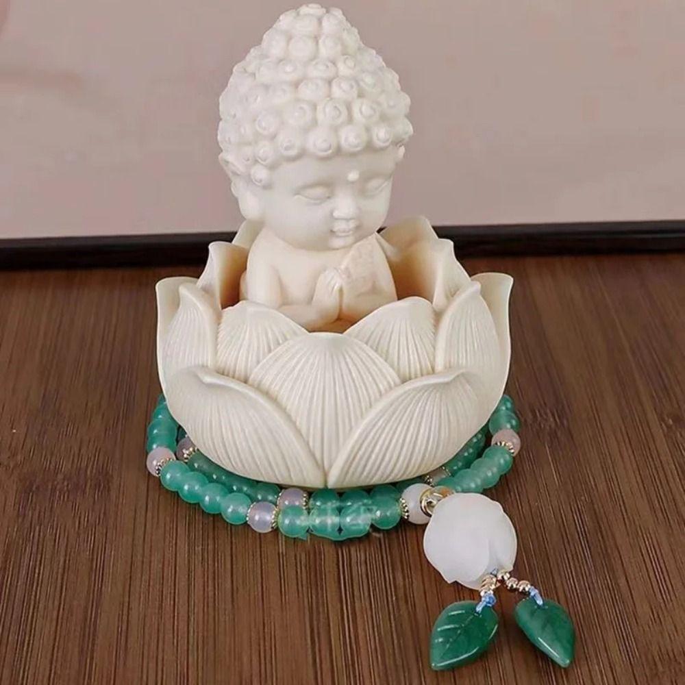 Chinese Style Buddha Ornaments Cute Coconut Figurine Lotus Tathagata Buddha Statue  Office