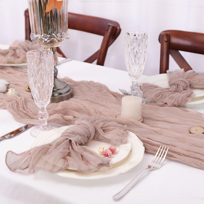 6PC Sage Green Gauze Cheesecloth Napkin Table placemat Setting Dining Wedding Party Banquet Christmas Banquets Arches Cake Decor