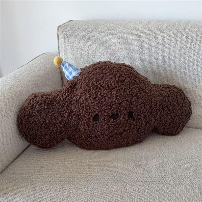 Plush Sheep Cloud Teddy Bear Cushion With Embroidered Animal Pattern For Kids Room Decor