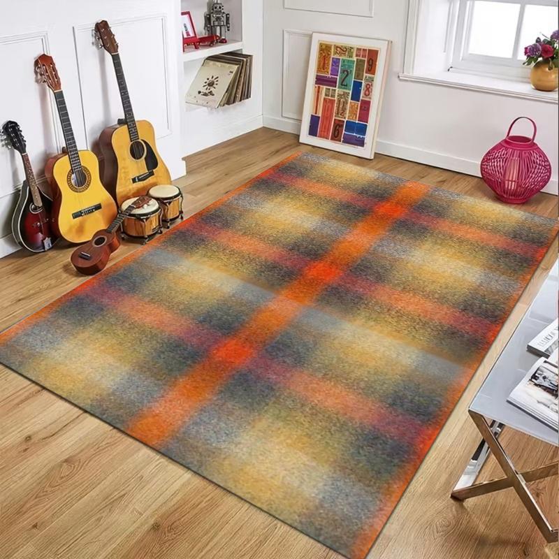 

Vintage Tartan Buffalo Check Pattern Non Slip Washable Floor Carpet Doormat for Living Room Bedroom Bathroom Rustic Cabin Decor 40X60cm