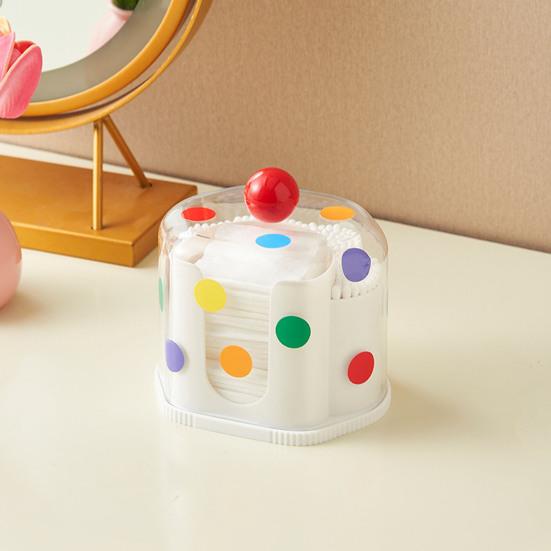 Cotton Ball Holder Cosmetic Storage Case Large Capacity Dustproof Transparent Cotton Pad Dispenser Swabs Holder