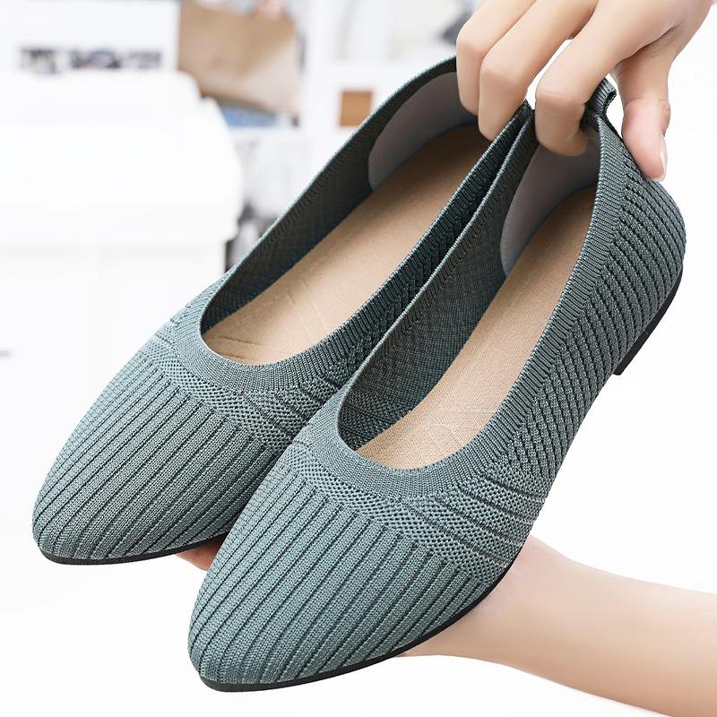 Women's summer shoes, shallow-mouth flat casual shoes, French style soft sole non-fatiguing single shoes.