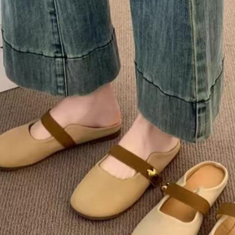 Fairy Single Shoes Female New Style Shallow Mouth Female Spring Buckle Soft Bottom Flat Bottom Mary Jane Slippers