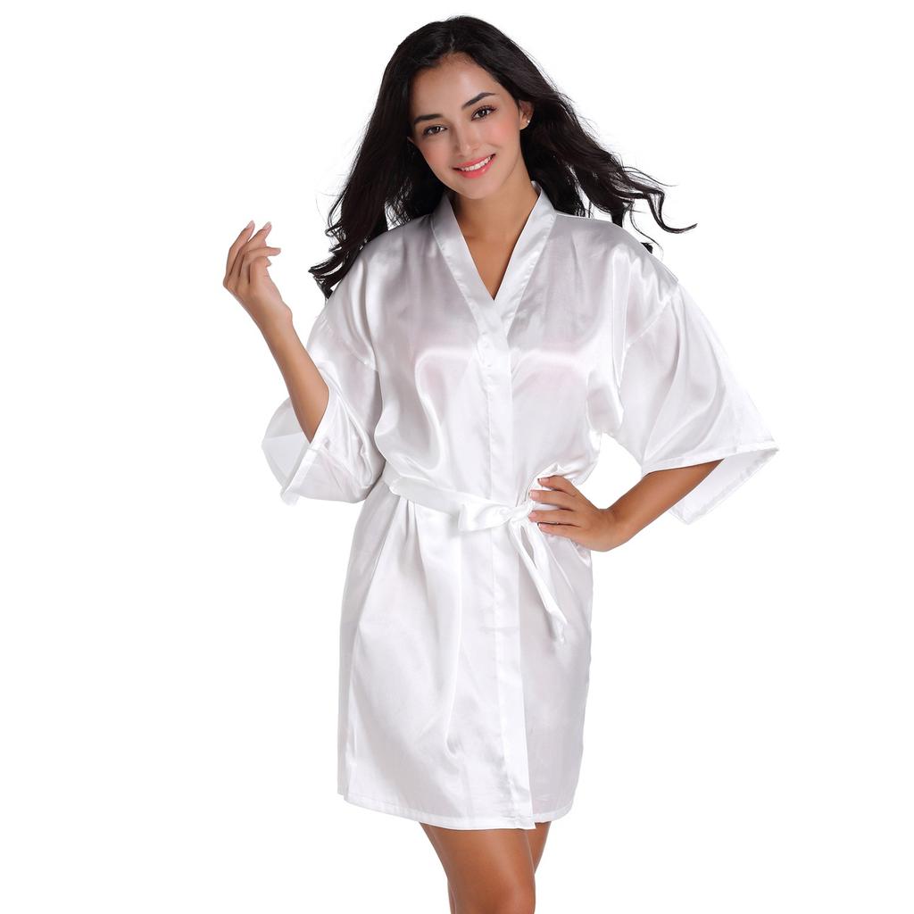 Summer Silk Kimono Robe Bathrobe Women Silk Bridesmaid Robes Sexy Robes Satin Robe Ladies Dressing Gowns