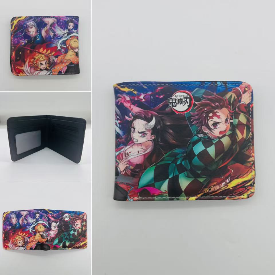Japan cartoon comics Demon Slayer Short Fold Wallet Cartoon Coin Purse Suitable for Students 0006