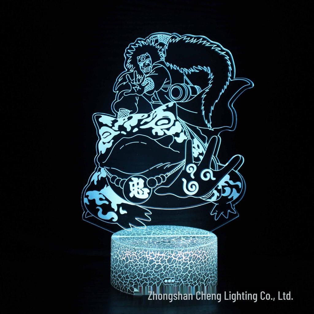 Naruto & Uchiha 3D LED Night Light – Seven-Color Touch Desk Lamp Gift