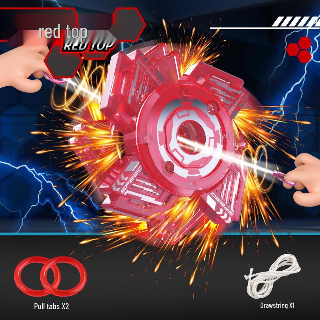 Exploding Spark Pull String Spinning Top - Fun Decompression Toy for Kids