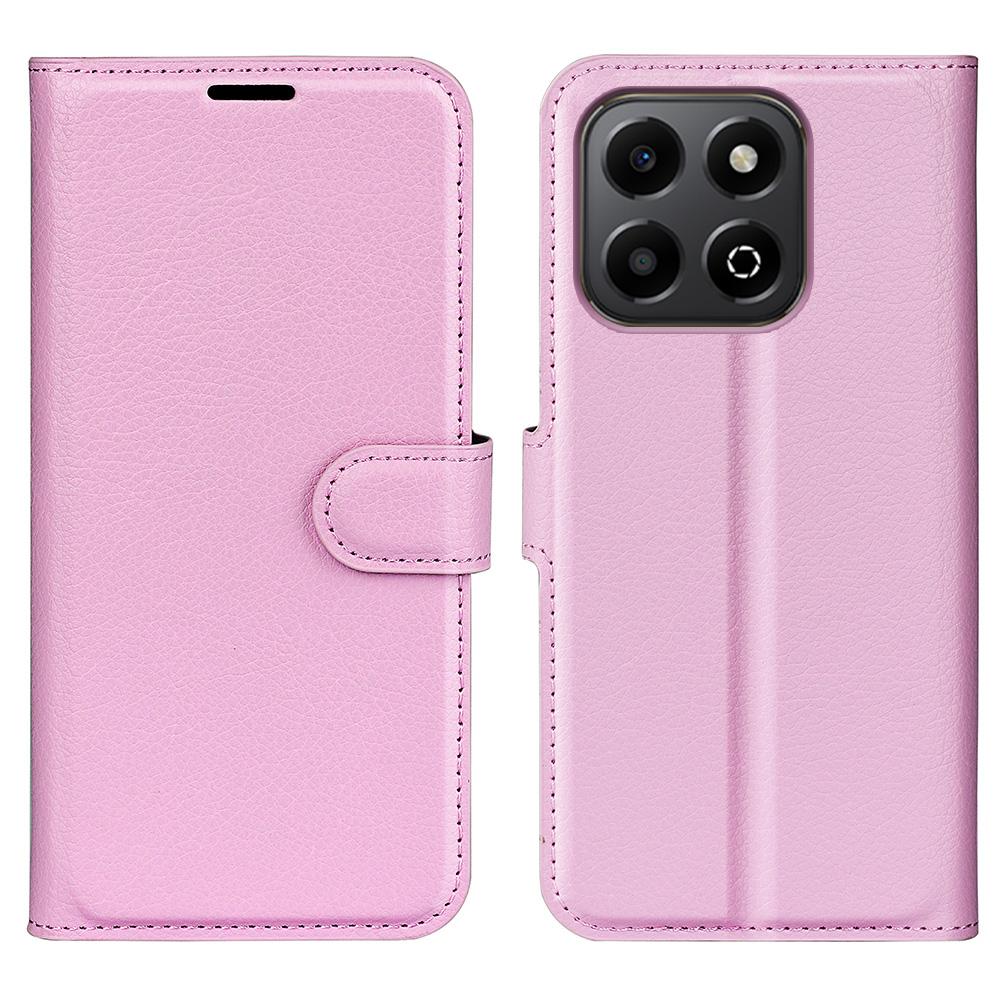 

For Honor X6b 4G Case Litchi Texture Shockproof Leather Wallet Phone Cover Pink