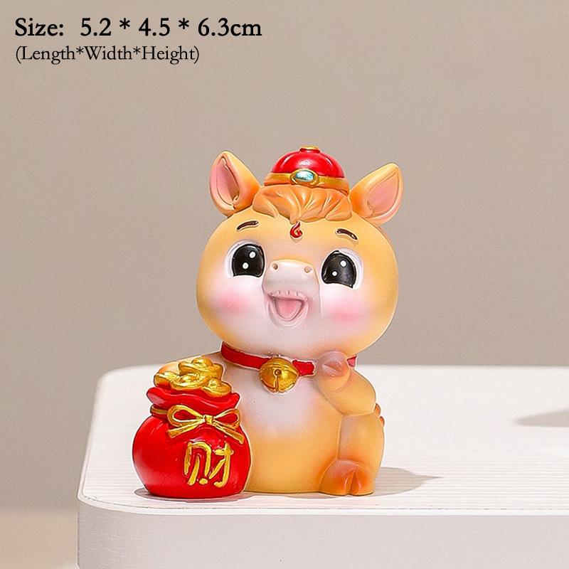 2026 Cute Year Of The Horse Ornament Lucky New Year Horse Toy DIY Desktop Decoration Car Ornament Pony Decor New Year Gift