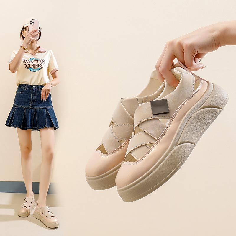 Sommer Neue Koreanische Ins Atmungsaktive Weiße Schuhe für Frauen Ausgehöhlte Freizeit Board Schuhe Plattform Plattform Schuhe für Frauen