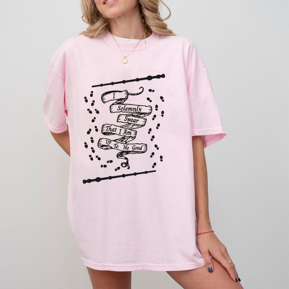 Unisex Top Funny Wizard I Solemnly Swear That I Am Up To No Good Magical Mischief Tee Casual Y2K Top Daily Trendy Streetwear
