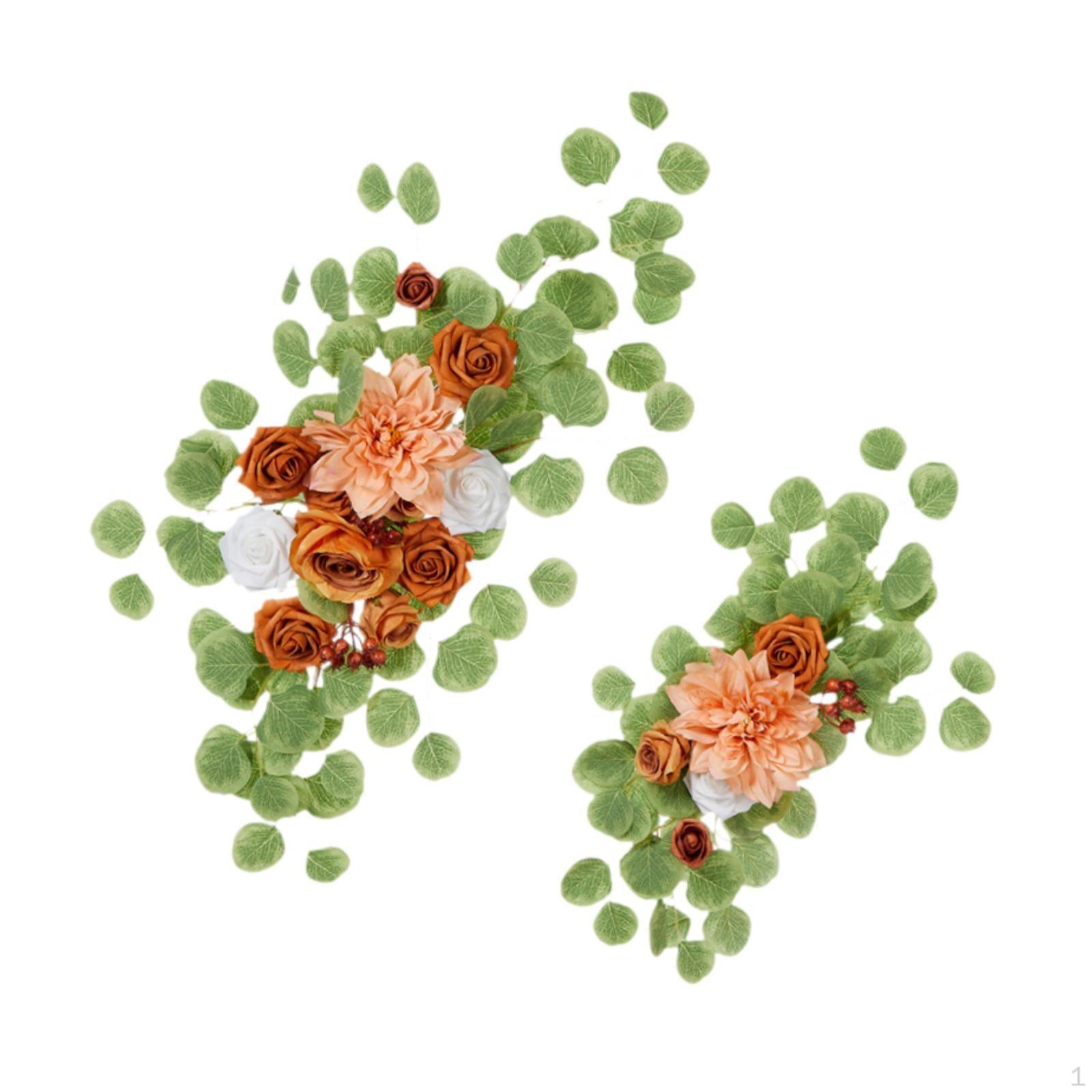 

2Pcs Wedding Arch Flowers Swag Decoration Garland Flower Arrangement Decor for Backdrop