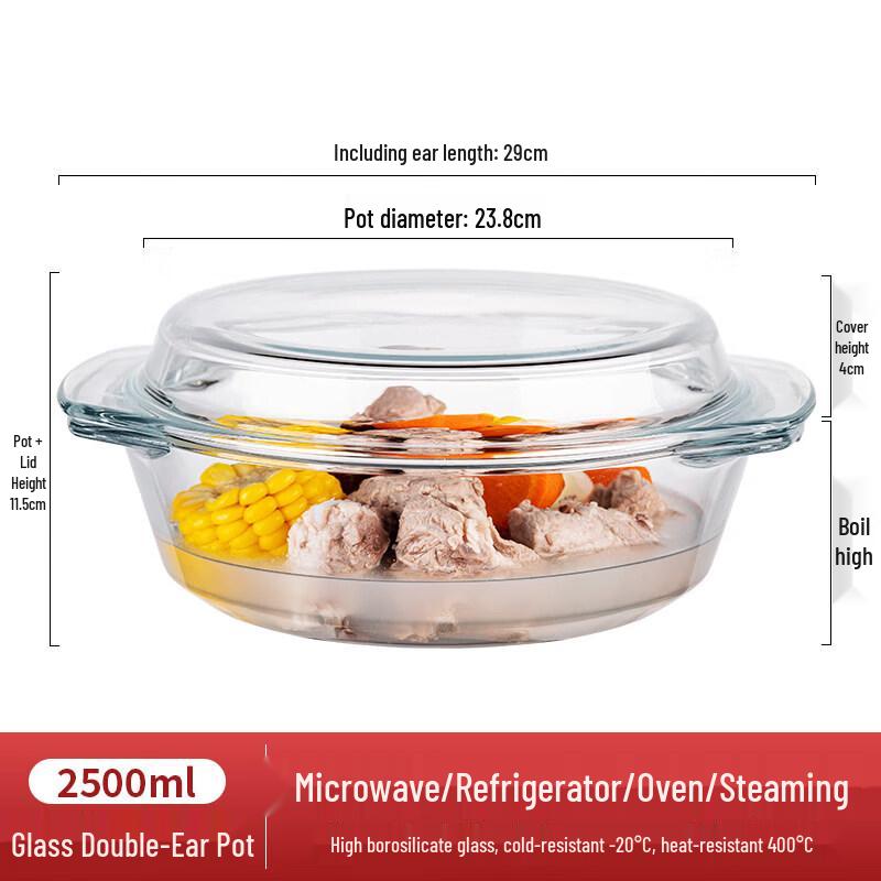 Qiwei Heat-Resistant Glass Bowl with Lid