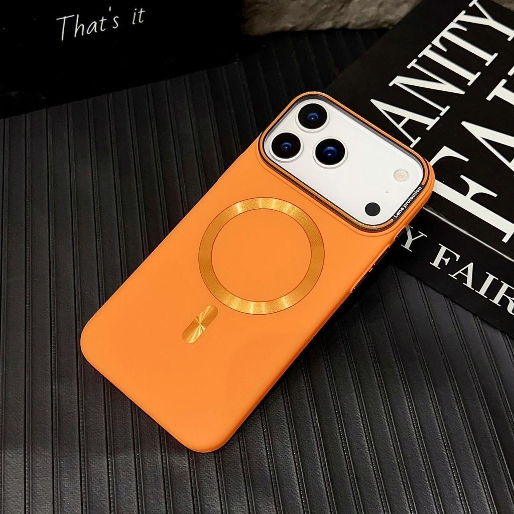 Applicable To IPhone17 Solid Color Matte Skin Feeling CD Magnetic Texture Mobile Phone Case Apple 16 Premium Sense Protective Case 15