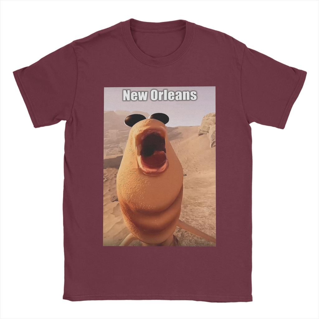 New Orleans Marcus The Worm Men's T Shirts Vintage Tee Shirt Short Sleeve Round Collar T-Shirt Cotton Printing Tops