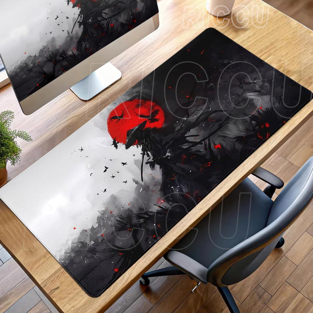 Tappetino Mouse Samurai Bianco Nero Tastiera Meccanica Gaming Tappetino Scrivania Accessori PC Tappetino Mouse Gamer XXL Tappeto Ufficio Tappetini Estesi
