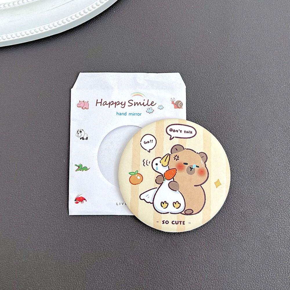 Cute Cartoon Single-sided Mirror Tinplate Cosmetic Mirror Durable Tinkering Mirror  Small Gift