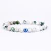 MKENEDN 6mm Natural Stone Beads Evil Eye Bracelet Reiki Hematite Elastic Bracelets For Men Women Hand Jewelry Pulseras Homme